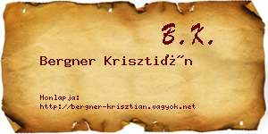 Bergner Krisztián névjegykártya
